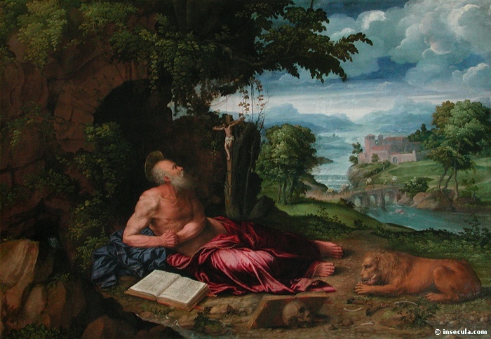 Giovanni de Lutero (Dosso Dossi), <i> Saint Jérôme dans un paysage </i>